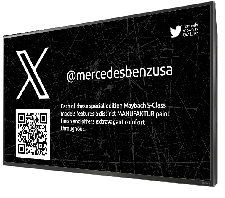 Animation showing automated social media posts displaying safely on a television screen